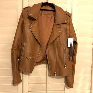 BLANK NYC brown leather jacket